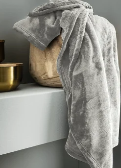 Plaid microplush gris L.150 x l.120 cm* Plaid Fourrure|Plaid