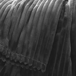 Toison d'Or Plaid polaire - - Effet côtelé en 3D (150x200 cm - Noir)* Plaid Canapé