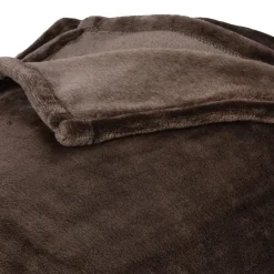 Linnea Plaid polaire 150x200 cm microvelours 100% Polyester 280g/m2 VELVET marron ebene* Plaid Canapé|Plaid