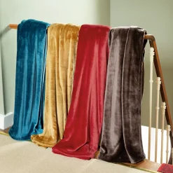 Linnea Plaid polaire 150x200 cm microvelours 100% Polyester 280g/m2 VELVET marron ebene* Plaid Canapé|Plaid