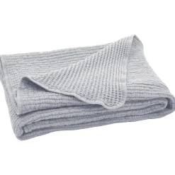 Outlet Linnea Plaid réversible 125x180 cm JAIPUR coton stone-washed gris perle