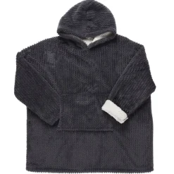 Outlet Paris Prix Plaid Sweat à Capuche "Chevron" 85x115cm Gris Foncé