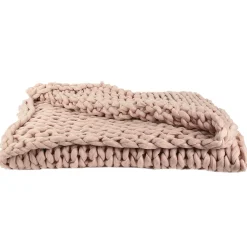 Linnea Plaid tricoté grosse maille 120x150 cm CHUNKY Rose* Plaid Canapé|Plaid