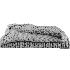 Linnea Plaid tricoté grosse maille 120x150 cm CHUNKY Gris* Plaid