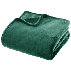 Atmosphera Créateur D'Intérieur Plaid uni en flanelle - vert 180x230 cm - Atmosphera* Plaid