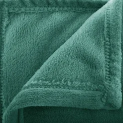 Atmosphera Créateur D'Intérieur Plaid uni en flanelle - vert 180x230 cm - Atmosphera* Plaid