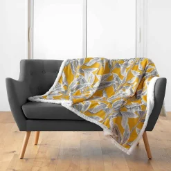 Best Paris Prix Plaid Velours Imprimé "Isibelle" 125x150cm Jaune
