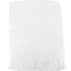 Linnea Plaid 180x240 cm en mousseline de coton collection PAROS blanc neige* Plaid Canapé