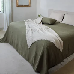 Linnea Plaid 180x240 cm en mousseline de coton collection PAROS blanc neige* Plaid Canapé