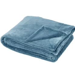 Linnea Plaid 150x200 cm en polyester MELLOW bleu orage* Plaid Canapé