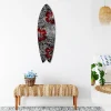 Clearance Déclina Planche de surf déco, impression alu-dibond, décoration murale, déco surf, Planche de surf décorative Floral Surf, 100x30 cm