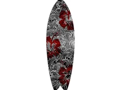 Clearance Déclina Planche de surf déco, impression alu-dibond, décoration murale, déco surf, Planche de surf décorative Floral Surf, 100x30 cm