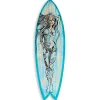 Hot Déclina Planche de surf décorative, impression sur alu-dibond, déco murale, Planche de surf déco Woman Illustration, 100x30 cm