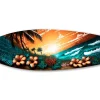 Best Déclina Planche de surf décorative, impression sur alu-dibond, déco murale, Planche de surf décorative paysage marin, 100x30 cm