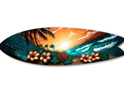 Best Déclina Planche de surf décorative, impression sur alu-dibond, déco murale, Planche de surf décorative paysage marin, 100x30 cm