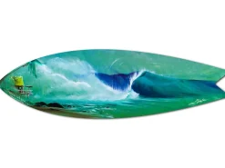 Déclina Planche de surf murale Super Left, DECLINA, planche de surf décorative, décoration murale, surf déco, alu-dibond, 100x30 cm* Objet Décoratif Mural