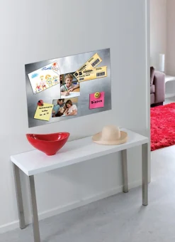 Sale Ariane Plaque magnétique adhésive effaçable argent L.50 x H.40 cm