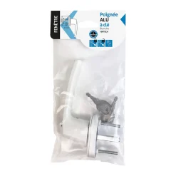 Acbat Poignée alu à clé blanc pour fenêtre L.125mm* Poignée De Fenêtre
