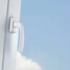 Acbat Poignée alu laqué blanc New York pour fenêtre L.128mm* Poignée De Fenêtre