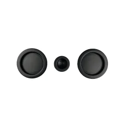 Discount Reivilo Poignée cuvette encastrée ronde noire avec tire-doigt pour porte coulissante
