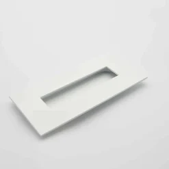 Clearance Hardwarexchange Poignée cuvette rectangulaire de meuble en zamac 155x73 mm BLANC MAT Lot de 3
