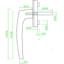Secury-T Poignée de fenêtre oscillo-battante PVC laqué blanc RAL 9016* Poignée De Fenêtre