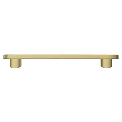GoodHome Poignée de meuble arrondi Minzh aluminium effet laiton satin doré l.121mm x l.25mm x H. 16mm entraxe 96mm