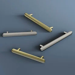 Outlet GoodHome Poignée de meuble arrondi Garlan aluminium effet nickel satin gris l.168mm x l.15mm x H. 27mm entraxe 128mm