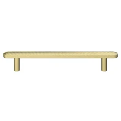 GoodHome Poignée de meuble arrondi Garlan aluminium effet laiton satin doré l.168mm x l.15mm x H. 27mm entraxe 128mm* Poignée De Meuble