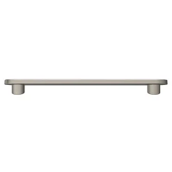 New GoodHome Poignée de meuble arrondi Minzh aluminium effet nickel satin gris l.153mm x l.25mm x H. 16mm entraxe 128mm