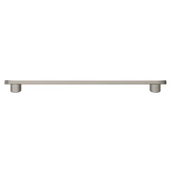 Clearance GoodHome Poignée de meuble arrondi Minzh aluminium effet nickel satin gris l.185mm x l.25mm x H. 16mm entraxe 160mm