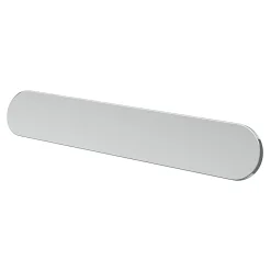 Hot GoodHome Poignée de meuble arrondi Minzh aluminium effet chromé gris l.153mm x l.25mm x H. 16mm entraxe 128mm