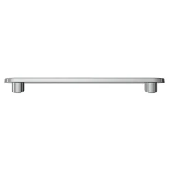 Hot GoodHome Poignée de meuble arrondi Minzh aluminium effet chromé gris l.153mm x l.25mm x H. 16mm entraxe 128mm