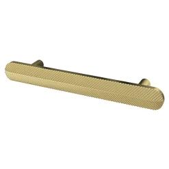 GoodHome Poignée de meuble arrondi Garlan aluminium effet laiton satin doré l.136mm x l.15mm x H. 27mm entraxe 96mm* Poignée De Meuble