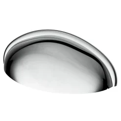 GoodHome Poignée de meuble demi-ronde Armel effet chromé gris l.79mm x l.28mm x H. 26mm entraxe 64mm* Poignée De Meuble