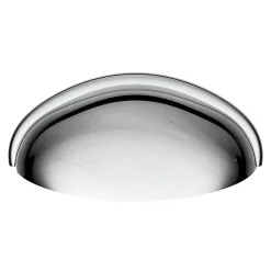 GoodHome Poignée de meuble demi-ronde Armel effet chromé gris l.79mm x l.28mm x H. 26mm entraxe 64mm* Poignée De Meuble