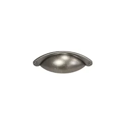 Poignée de meuble demi-ronde Rohan effet étain satin gris l.104mm x l.30mm x H. 26mm entraxe 64mm* Poignée De Meuble