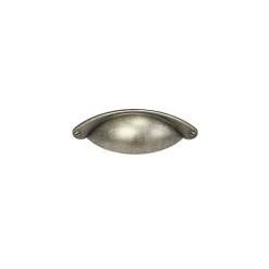 Poignée de meuble demi-ronde Rohan effet laiton antique satin doré l.104mm x l.30mm x H. 26mm entraxe 64mm* Poignée De Meuble