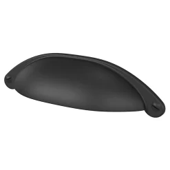 GoodHome Poignée de meuble demi-ronde Kilhog mat noir l.120mm x l.30mm x H. 25mm entraxe 80mm* Poignée De Meuble