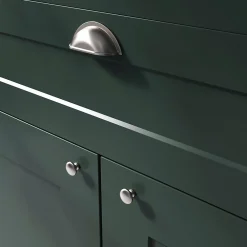 Online GoodHome Poignée de meuble demi-ronde Govlin effet nickel satin gris l.81mm x l.30mm x H. 30mm entraxe 64mm