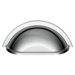 Best GoodHome Poignée de meuble demi-ronde Govlin effet chromé gris l.81mm x l.30mm x H. 30mm entraxe 64mm