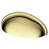 GoodHome Poignée de meuble demi-ronde Armel effet laiton doré l.79mm x l.28mm x H. 26mm entraxe 64mm* Poignée De Meuble