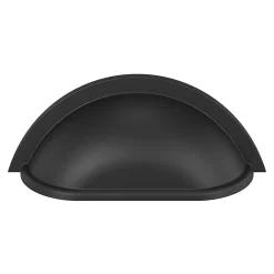 Discount GoodHome Poignée de meuble demi-ronde Govlin mat noir l.81mm x l.30mm x H. 30mm entraxe 64mm