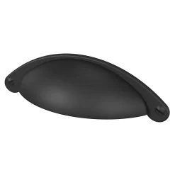 GoodHome Poignée de meuble demi-ronde Kilhog mat noir l.104mm x l.30mm x H. 26mm entraxe 64mm* Poignée De Meuble
