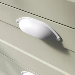 GoodHome Poignée de meuble demi-ronde Govlin mat blanc l.81mm x l.30mm x H. 30mm entraxe 64mm* Poignée De Meuble