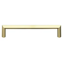 Hot GoodHome Poignée de meuble Droit Keri effet laiton satin doré l.138mm x l.11mm x H. 27mm entraxe 128mm