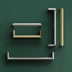 GoodHome Poignée de meuble Droit Keri effet nickel satin gris l.170mm x l.11mm x H. 27mm entraxe 160mm* Poignée De Meuble