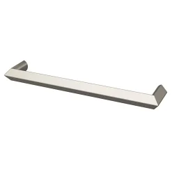 Clearance GoodHome Poignée de meuble Droit Keri effet nickel satin gris l.138mm x l.11mm x H. 27mm entraxe 128mm