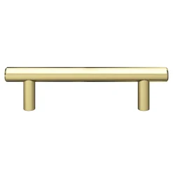 Discount GoodHome Poignée de meuble en T Dizel acier effet laiton satin doré l.136mm x l.12mm x H. 35mm entraxe 96mm