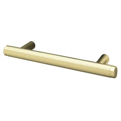 GoodHome Poignée de meuble en T Irus acier effet laiton satin doré l.136mm x l.12mm x H. 35mm entraxe 96mm* Poignée De Meuble